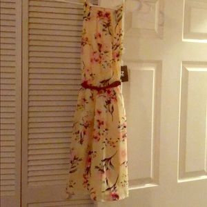Yellow flowered sundress XS